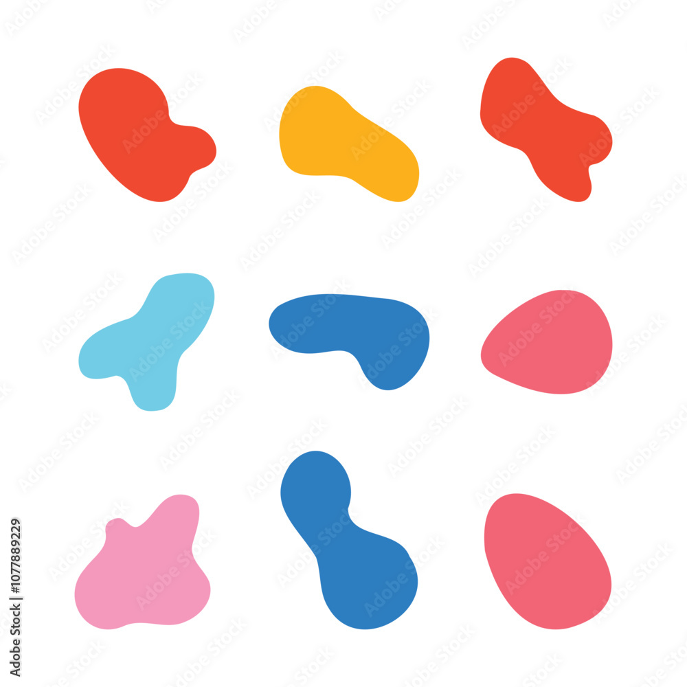 Vector Hand Drawn Illustration Set of Organic Blobs Vector Hand Drawn Illustration Set of Organic Blobs