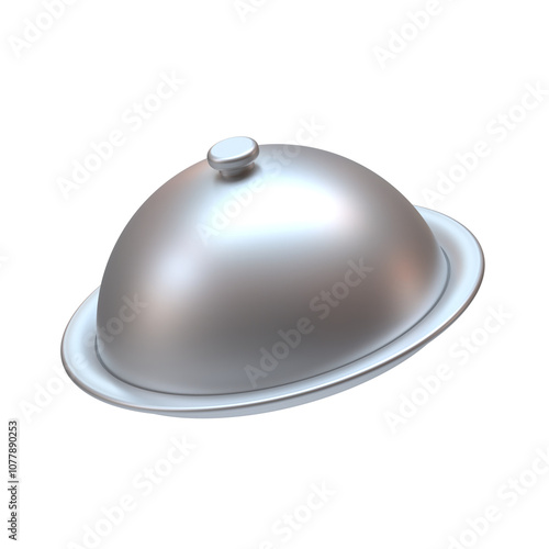 zRestaurant hood, bell, 3D icon, gastronomy, food, restaurant service, food presentation, gourmet, kitchen, food industry, digital resource, culinary design, gastronomic experience, service utensils, 