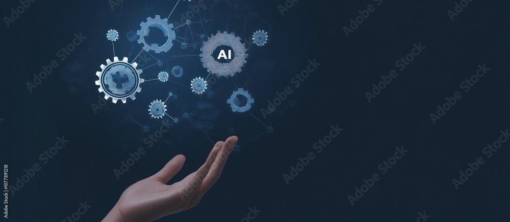 Hand Holding AI Cogs