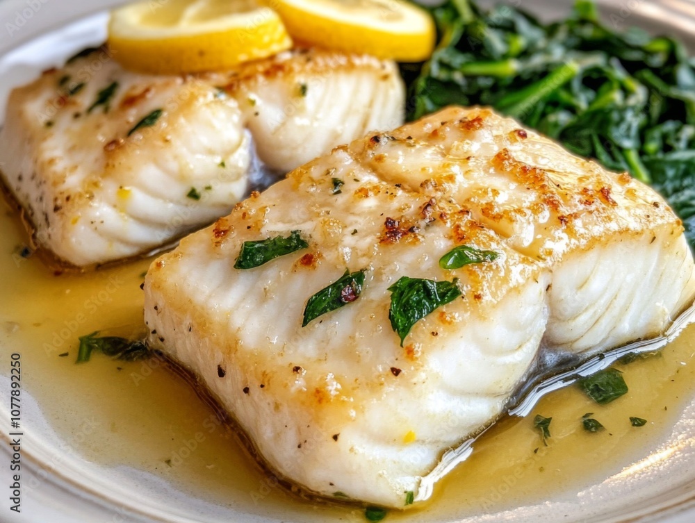 Pan-Seared Fish with Lemon and Herb Sauce Pan-Seared Fish with Lemon and Herb Sauce