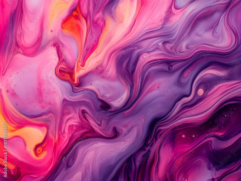 Abstract Swirls of Purple, Pink, and Orange Paint Abstract Swirls of Purple, Pink, and Orange Paint