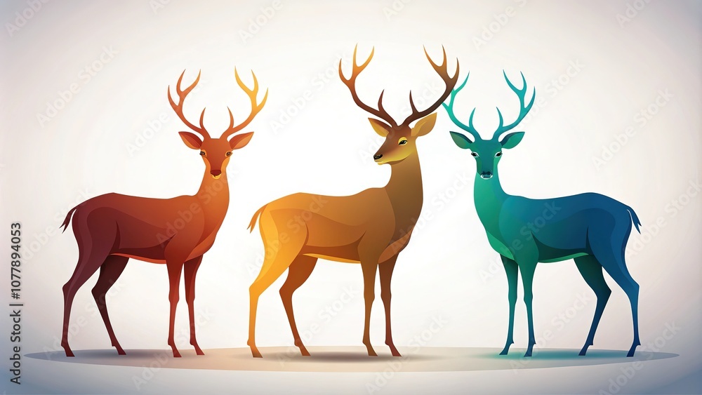 Minimalist Deer Silhouettes - Abstract Photography Collection Minimalist Deer Silhouettes - Abstract Photography Collection