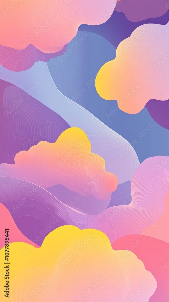 A colorful abstract design featuring soft, flowing shapes and pastel hues. A colorful abstract design featuring soft, flowing shapes and pastel hues.