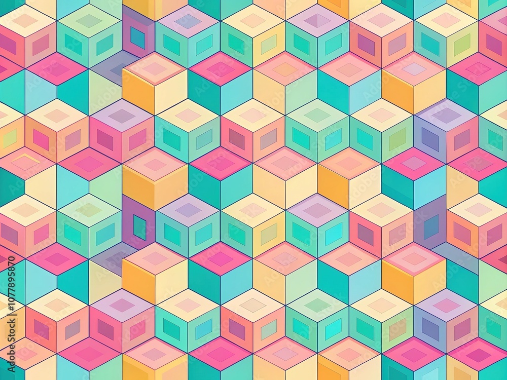 Pastel Geometric Abstract Seamless Pattern for Wallpaper/Fabric Pastel Geometric Abstract Seamless Pattern for Wallpaper/Fabric