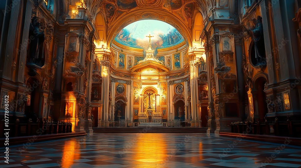 A Glimpse into the Divine: Exploring the Ornate Interior of a Baroque Church A Glimpse into the Divine: Exploring the Ornate Interior of a Baroque Church