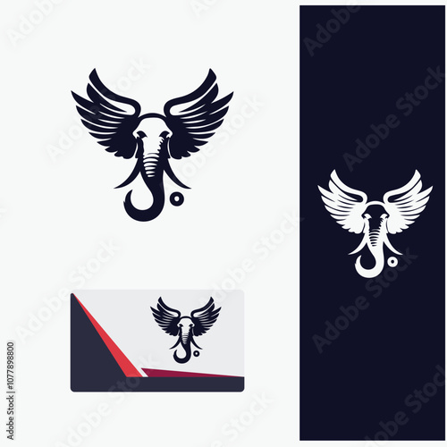 Flying Elephant Logo Design Variations