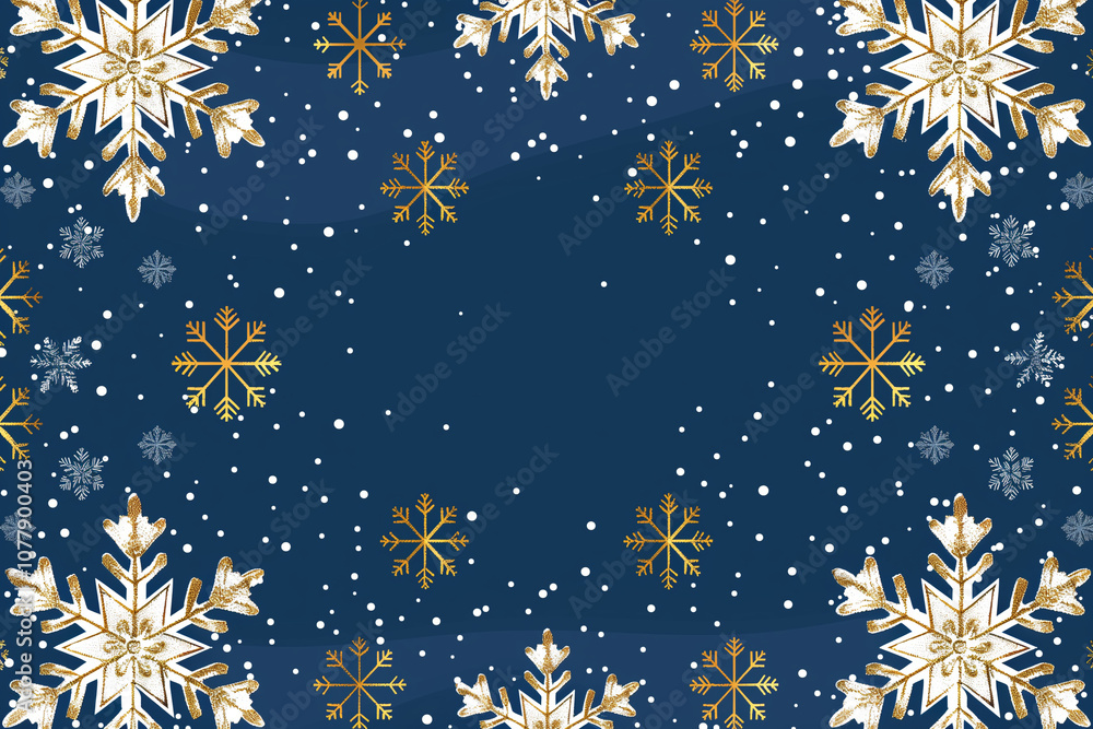 Christmas card design featuring a snowflake border pattern for festive greetings Christmas card design featuring a snowflake border pattern for festive greetings