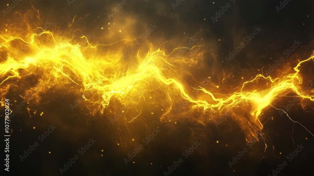 Abstract Golden Lightning Energy Abstract Golden Lightning Energy