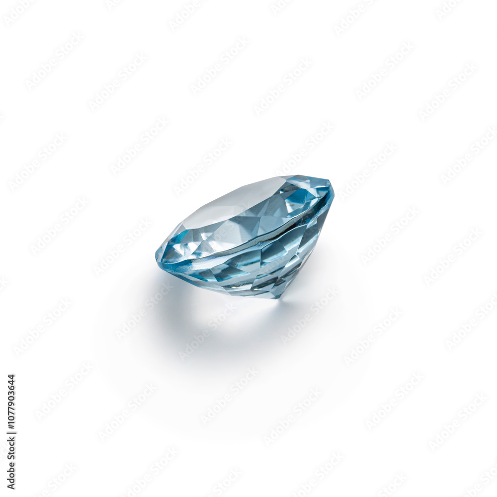 Blue topaz on white background. Blue topaz on white background.