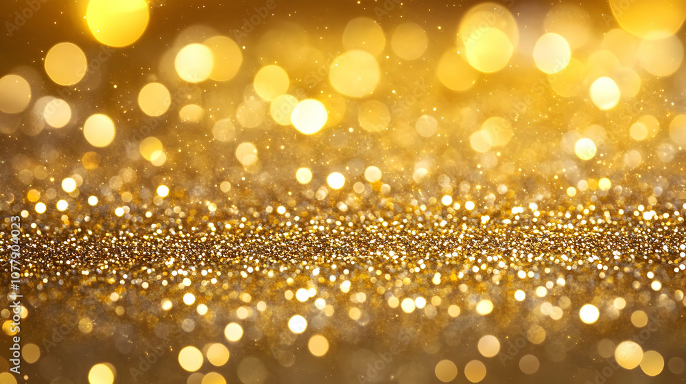 Golden Glitter Abstract Background with Bokeh Lights Golden Glitter Abstract Background with Bokeh Lights