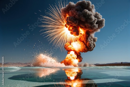 Dynamic Impact of Detonations and Explosions on a Crystal-Clear Surface