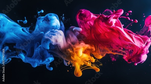 Abstract Colorful Ink Swirls