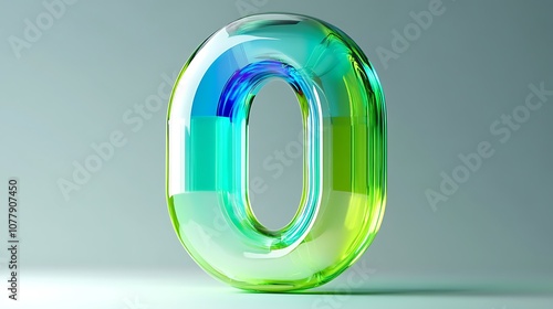 Colorful Glass Zero Sculpture
