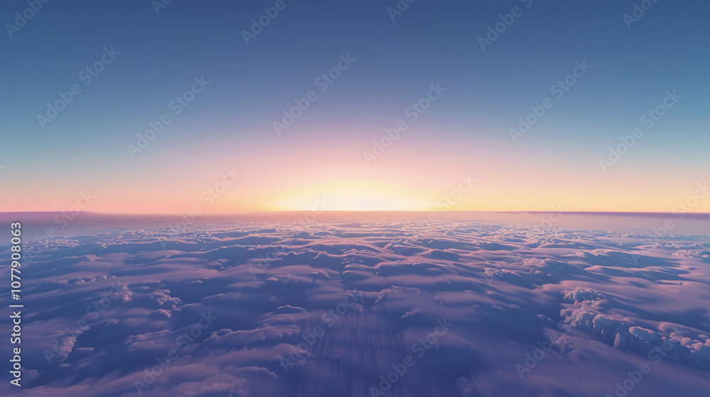 Crisp, clear sky on a cold winter morning, the horizon stretching endlessly, illuminated by the soft light of dawn Crisp, clear sky on a cold winter morning, the horizon stretching endlessly, illuminated by the soft light of dawn
