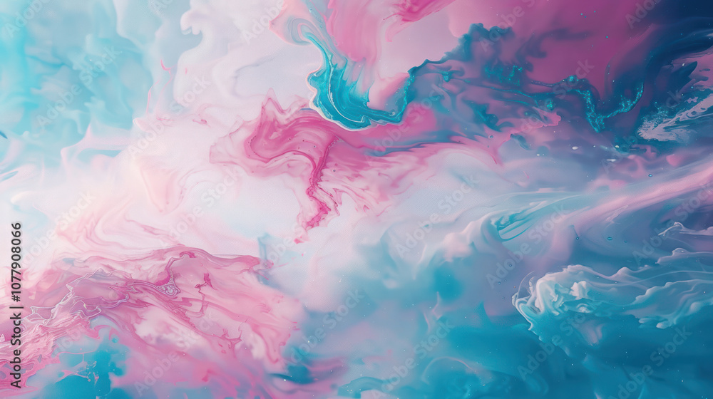 Colorful abstract sky with bold, swirling shapes, mixing vibrant blues and pinks in a cosmic dreamscape Colorful abstract sky with bold, swirling shapes, mixing vibrant blues and pinks in a cosmic dreamscape