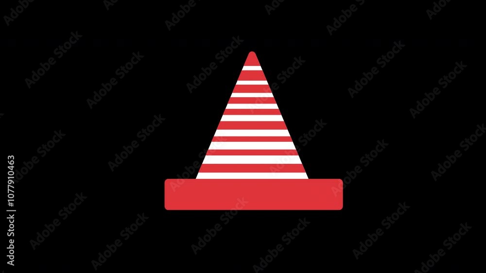 traffic cone icon animation danger concept transparent background with alpha channel traffic cone icon animation danger concept transparent background with alpha channel
