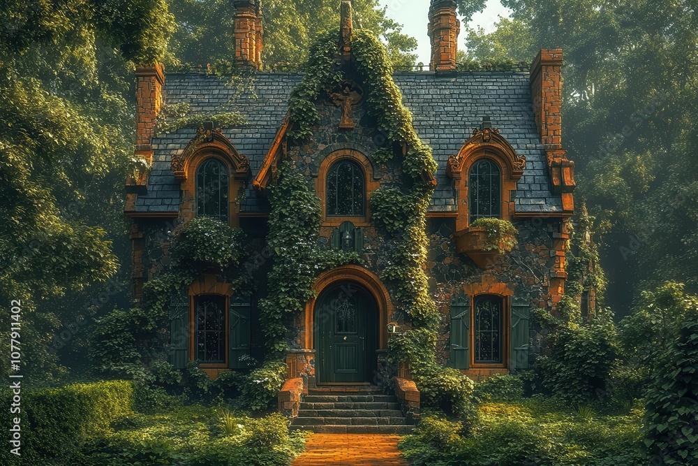 majestic old house enveloped in lush ivy showcasing its age and character surrounded by a serene garden evoking a sense of nostalgia and timeless beauty majestic old house enveloped in lush ivy showcasing its age and character surrounded by a serene garden evoking a sense of nostalgia and timeless beauty