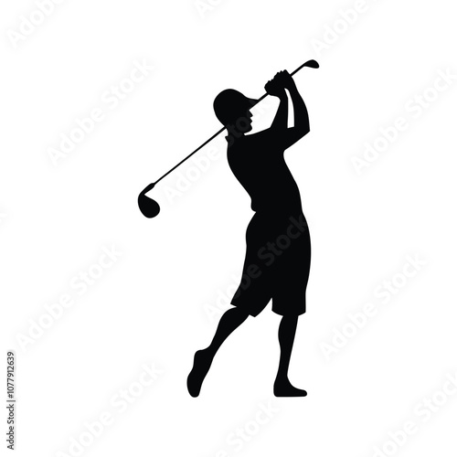 Golf vector illustration - Golf player silhouette Design