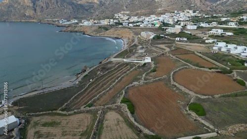 Reveal the village of Arkasa in Karpathos on a cloudy day photo