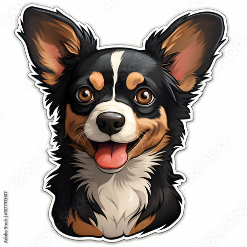 Corgi Puppy Portrait. illustration on white background