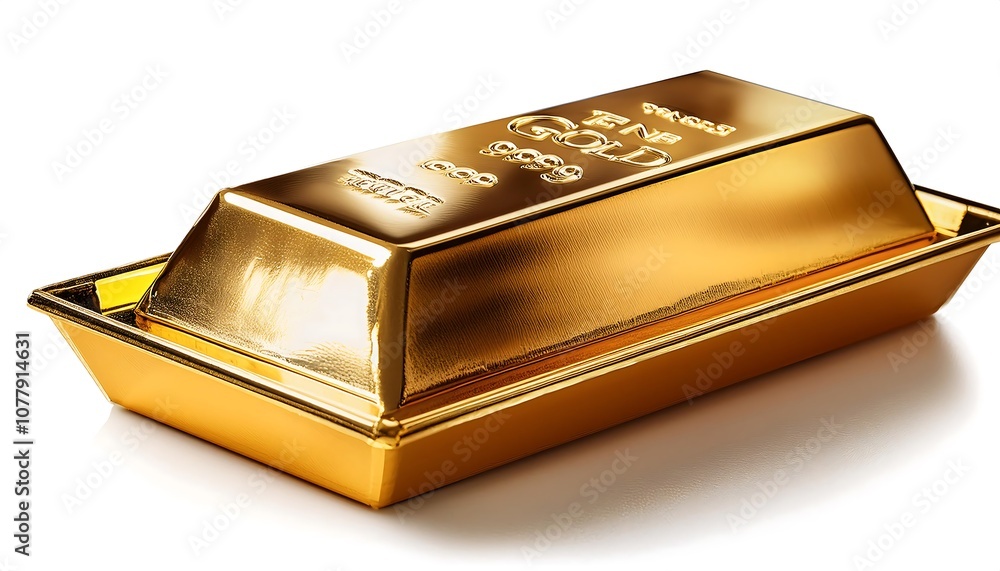 Golden ingots, symbols of wealth and financial success, stacked high on a pristine white background Golden ingots, symbols of wealth and financial success, stacked high on a pristine white background