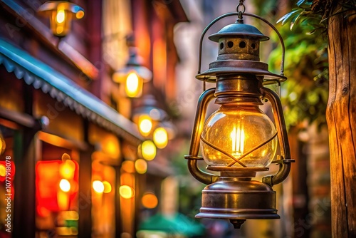 Vintage Gas Lamp, Isolated, Candid Photography, Retro, Atmospheric