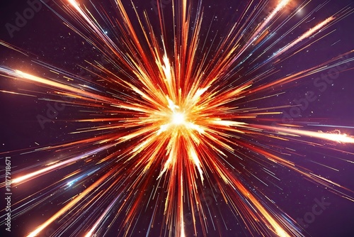 Vibrant Explosion Frame with Bright Lights and Energetic Motion