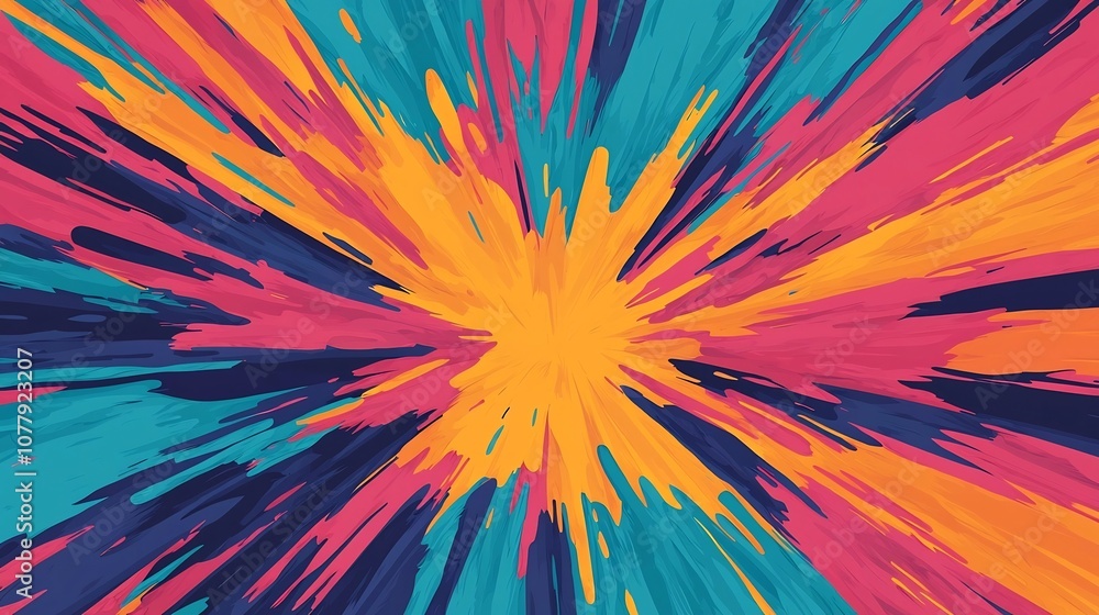 Captivating 3D digital showcasing a vibrant dynamic explosion of geometric shapes and pop art inspired colors in motion creating a striking and visually stunning abstract composition Captivating 3D digital showcasing a vibrant dynamic explosion of geometric shapes and pop art inspired colors in motion creating a striking and visually stunning abstract composition