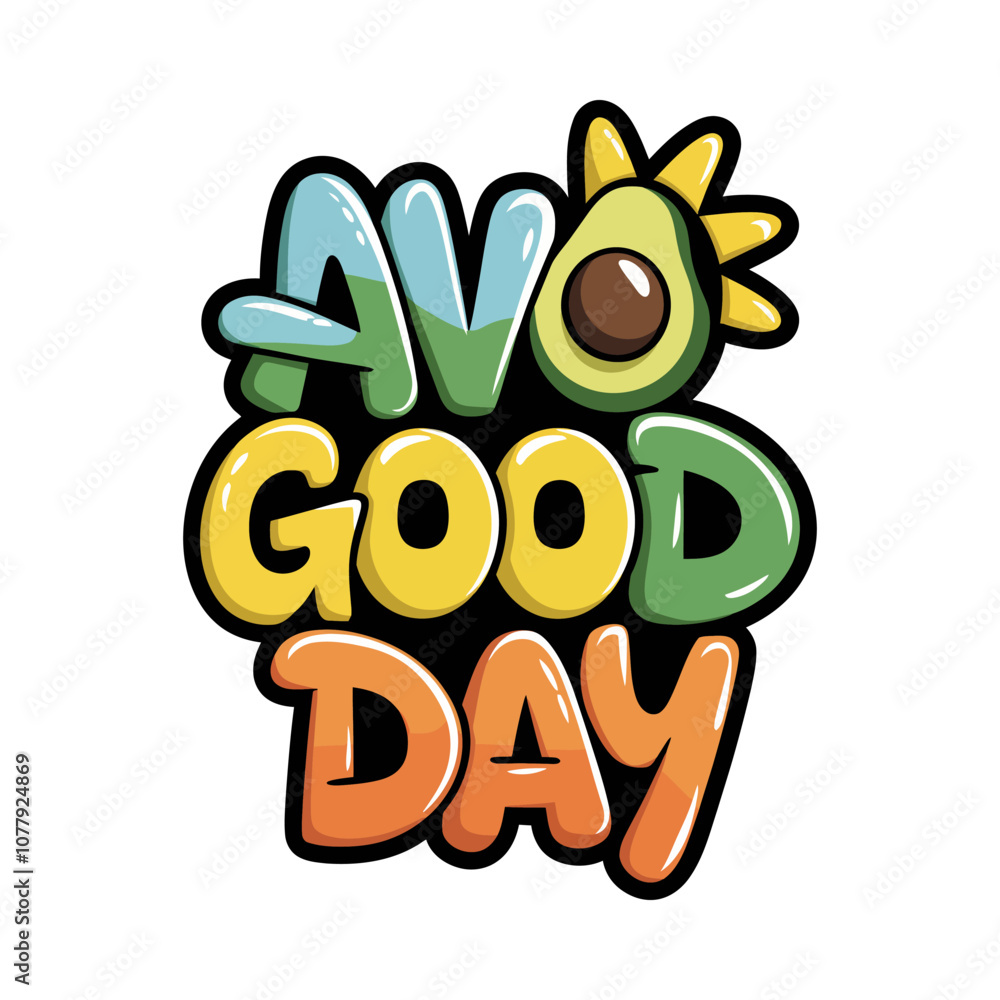 Playful Avo Good Day Avocado Design for Health Conscious, Positive Vibes Apparel Playful Avo Good Day Avocado Design for Health Conscious, Positive Vibes Apparel