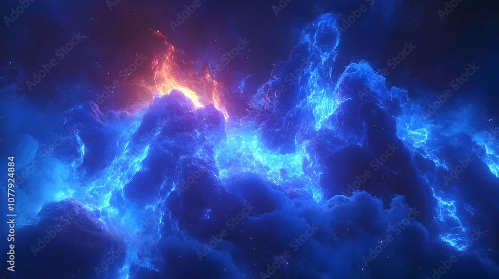 Cosmic Nebula Abstract Background 3D Render Cosmic Nebula Abstract Background 3D Render