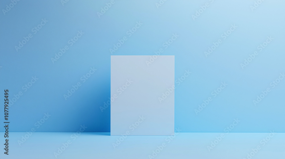 Blank white canvas against a blue background. Ideal for minimalist and modern design projects. Blank white canvas against a blue background. Ideal for minimalist and modern design projects.