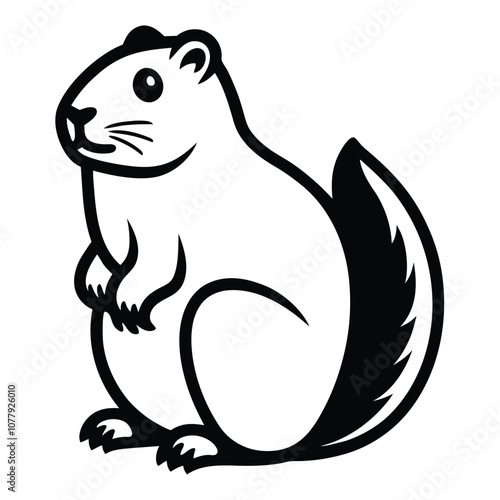 Solid color Groundhog (Woodchuck) animal vector design