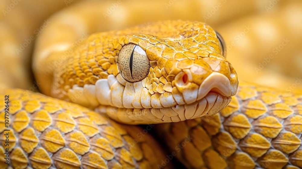 Obraz premium Detailed Close up of Intricate Snake Skin Highlighting Exotic Natural Patterns and Sheen Macro photography showcasing the intricate scales textures and natural sheen of a snake s skin