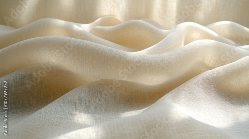 Subtle light beige linen texture with soft shadows ideal for minimalistic designs