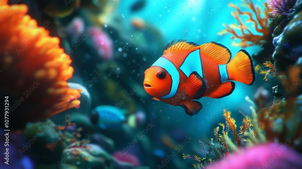 Underwater scene showcasing a vibrant and thriving coral reef ecosystem filled with an array of exotic and captivating fish species that pique the curiosity and fascination of the observer Underwater scene showcasing a vibrant and thriving coral reef ecosystem filled with an array of exotic and captivating fish species that pique the curiosity and fascination of the observer