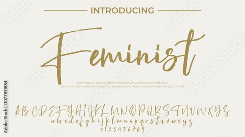 Feminist Font Stylish brush painted an uppercase vector letters, alphabet, typeface