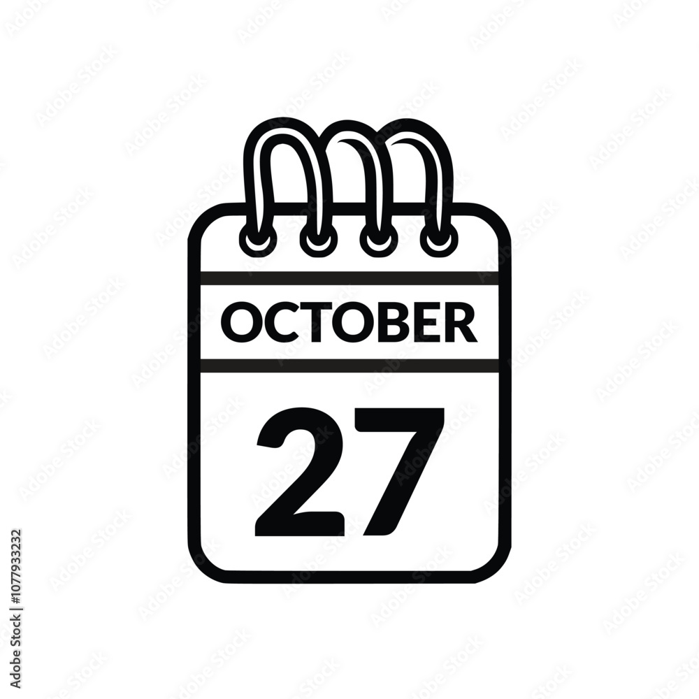 Untitled-October 27 Calendar icon vector illustration. Untitled-October 27 Calendar icon vector illustration.