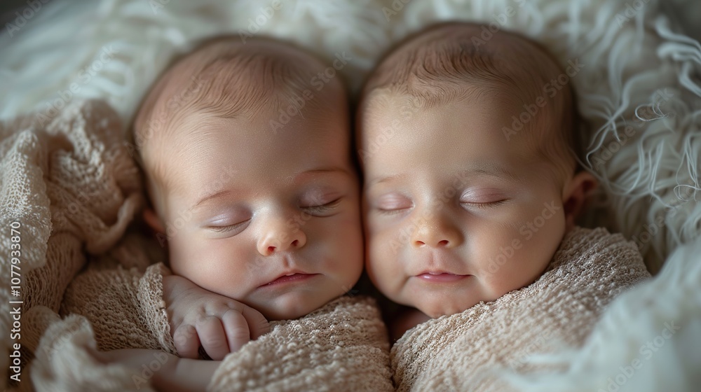 Twin Babies Sleeping Together - Adorable Newborn Photography Twin Babies Sleeping Together - Adorable Newborn Photography