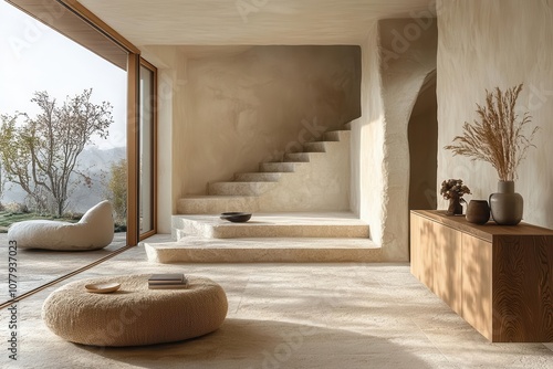 Contemporary Zen Interior Design - Minimal Japanese-Inspired Living Space with Natural Light and Organic Elements