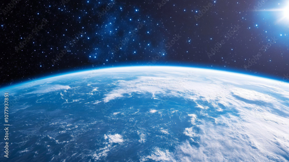 3D planet earth in space universe with shiny star dark blue technology science background with copy space. astronomy starry sky shimmering glow wallpaper 3D planet earth in space universe with shiny star dark blue technology science background with copy space. astronomy starry sky shimmering glow wallpaper
