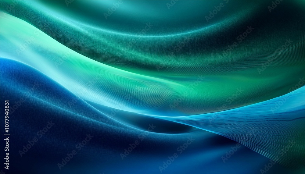 Obraz premium Soft, green and blue gradient creates a minimalist, abstract design