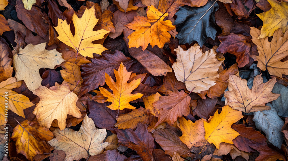 Colorful autumn leaves covering the ground during fall, showcasing nature’s beauty and change Colorful autumn leaves covering the ground during fall, showcasing nature’s beauty and change