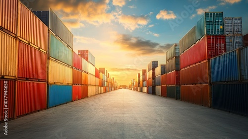 Wallpaper Mural Containers at Sunset Torontodigital.ca