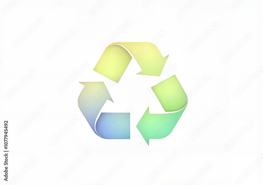 Gradient recycling symbol on white background Gradient recycling symbol on white background