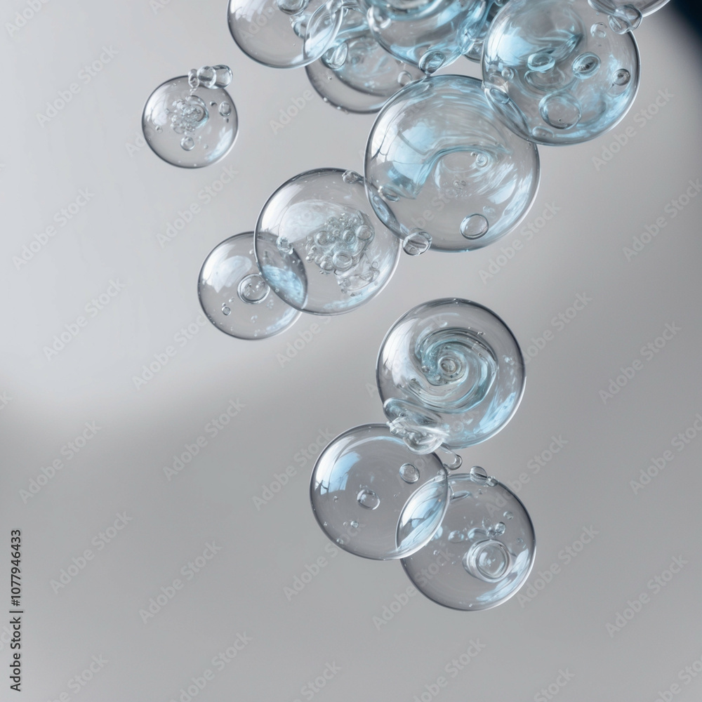 High-Definition Close-Up of Floating Bubbles in Air with Stunning Raytraced Reflections and Detail High-Definition Close-Up of Floating Bubbles in Air with Stunning Raytraced Reflections and Detail