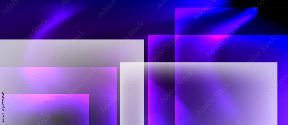 Glass squares with neon shiny light abstract background Glass squares with neon shiny light abstract background