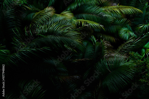 Botanical tropical green forest in asia background concept of ecology and relax, calm, freshness, freedom journey lifestyle use for spa and environmental conservation.