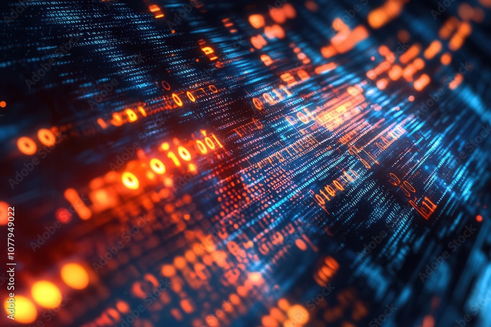 Abstract data visualization with glowing lines and digital elements against a dark background, representing data flow and connectivity. Abstract data visualization with glowing lines and digital elements against a dark background, representing data flow and connectivity.