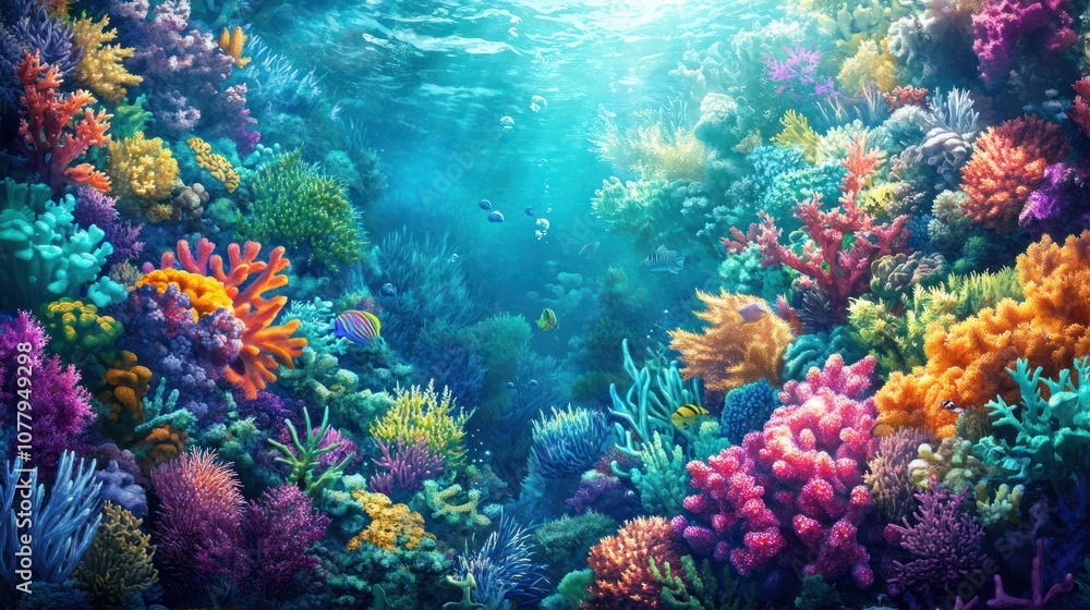 Obraz premium Vibrant Underwater Coral Reef