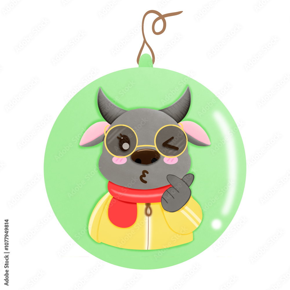 Naklejka premium Cute buffalo 